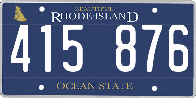 RI license plate 415876