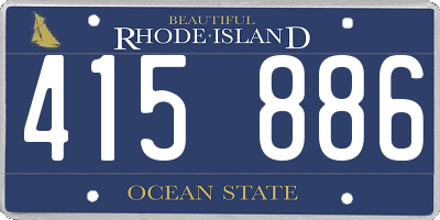RI license plate 415886