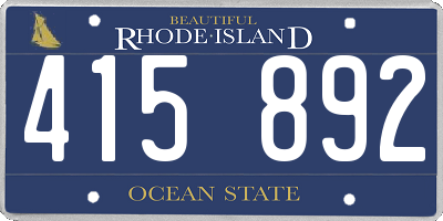RI license plate 415892
