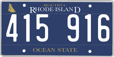 RI license plate 415916