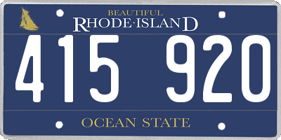 RI license plate 415920