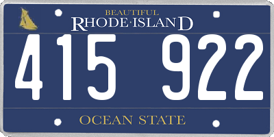 RI license plate 415922