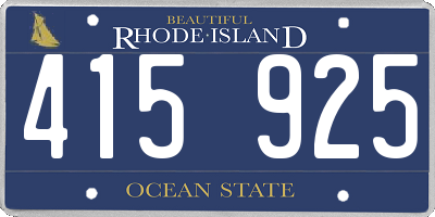 RI license plate 415925