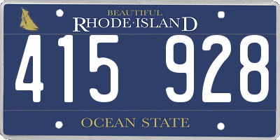 RI license plate 415928