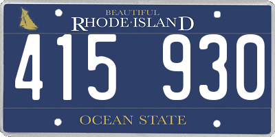RI license plate 415930