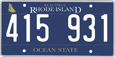 RI license plate 415931