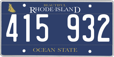 RI license plate 415932