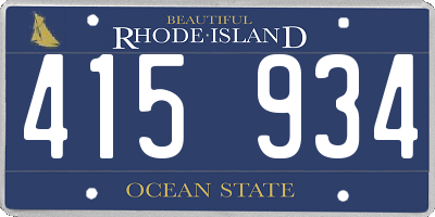 RI license plate 415934