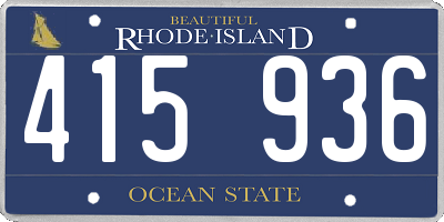 RI license plate 415936