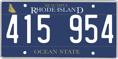 RI license plate 415954