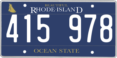 RI license plate 415978