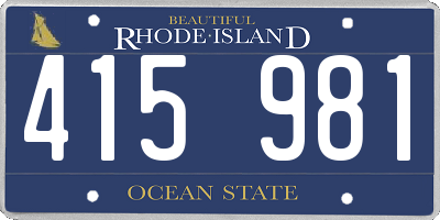 RI license plate 415981
