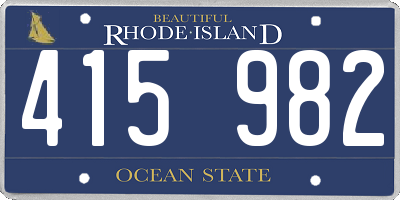 RI license plate 415982