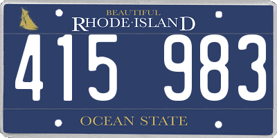 RI license plate 415983