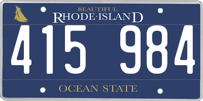RI license plate 415984