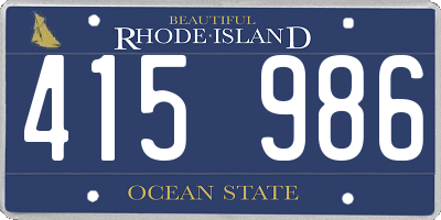RI license plate 415986