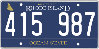 RI license plate 415987