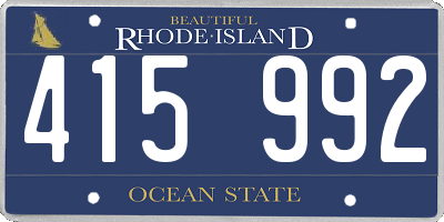 RI license plate 415992