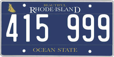 RI license plate 415999