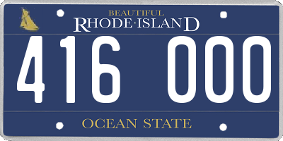 RI license plate 416000