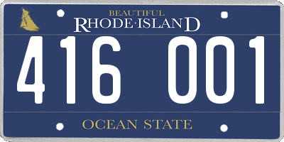 RI license plate 416001