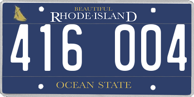 RI license plate 416004