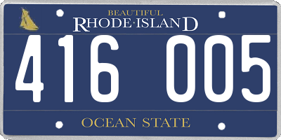 RI license plate 416005