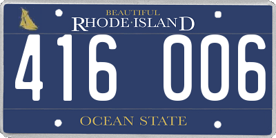 RI license plate 416006