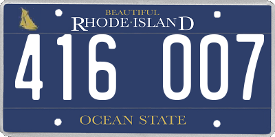 RI license plate 416007
