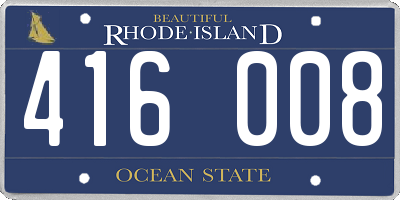 RI license plate 416008