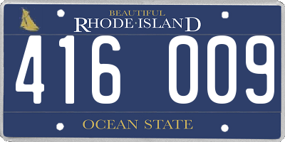 RI license plate 416009
