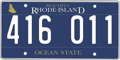 RI license plate 416011