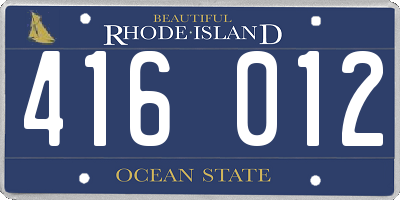 RI license plate 416012