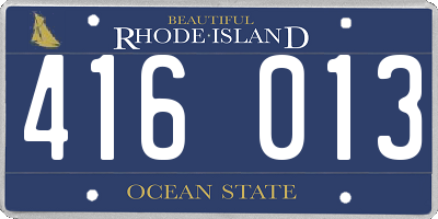 RI license plate 416013