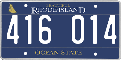 RI license plate 416014