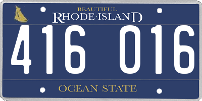 RI license plate 416016