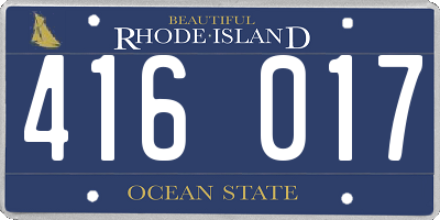 RI license plate 416017