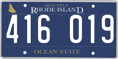 RI license plate 416019