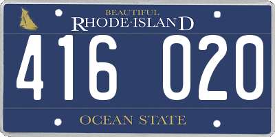 RI license plate 416020