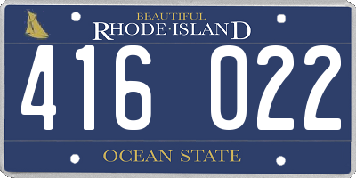 RI license plate 416022
