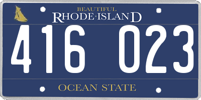 RI license plate 416023