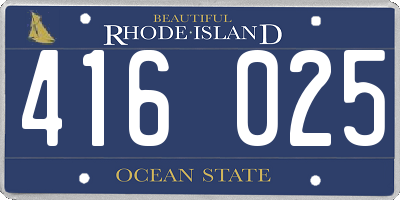RI license plate 416025