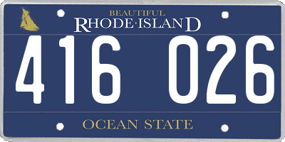 RI license plate 416026
