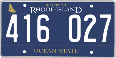RI license plate 416027