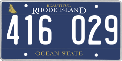 RI license plate 416029