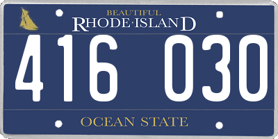 RI license plate 416030