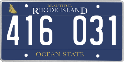 RI license plate 416031