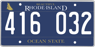 RI license plate 416032