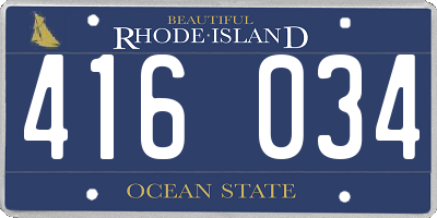 RI license plate 416034