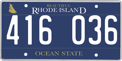 RI license plate 416036